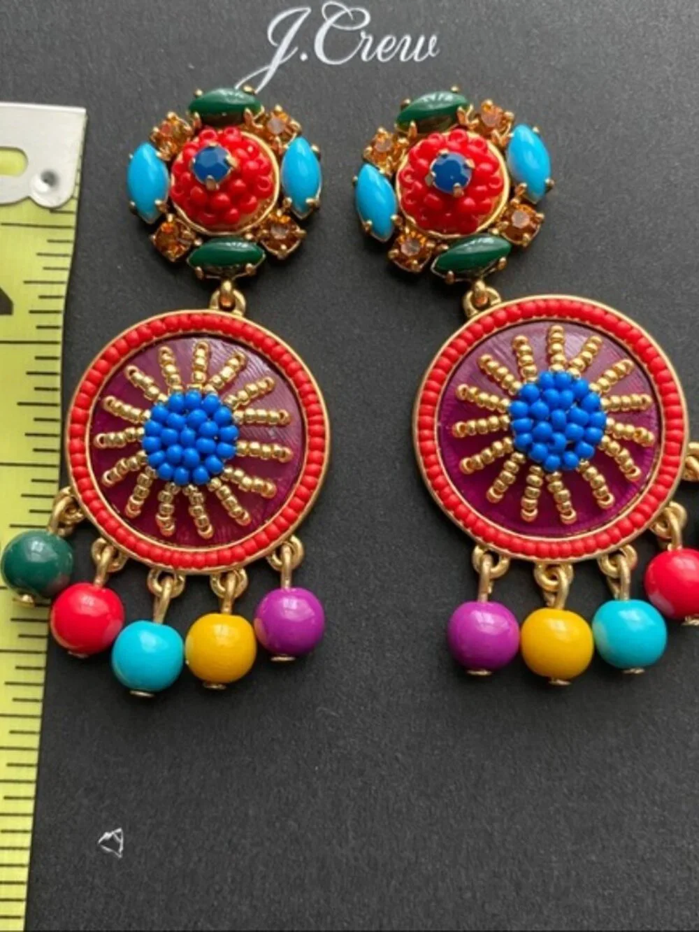 J.Crew Beaded drop earrings-AQ504-MULTI COLOR-NEW